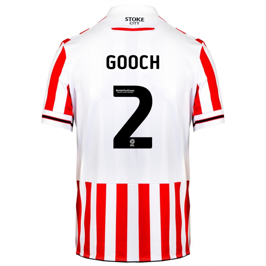 Niño Camiseta Lynden Gooch #2 Rojo Blanco 1ª Equipación 2023/24 La Camisa Perú