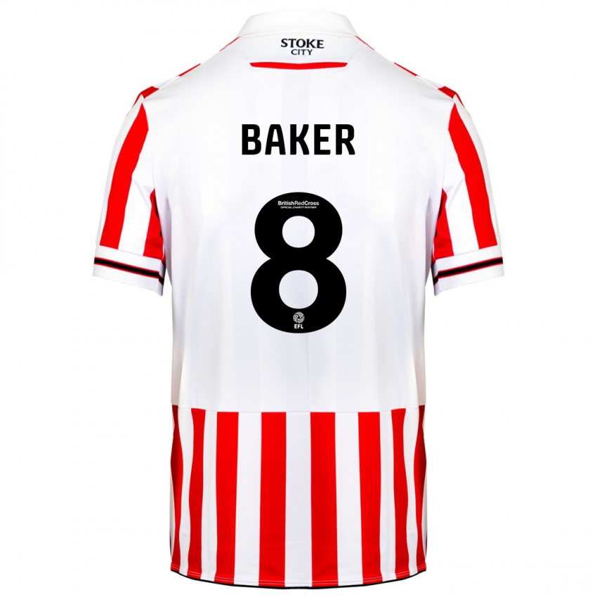 Niño Camiseta Lewis Baker #8 Rojo Blanco 1ª Equipación 2023/24 La Camisa Perú