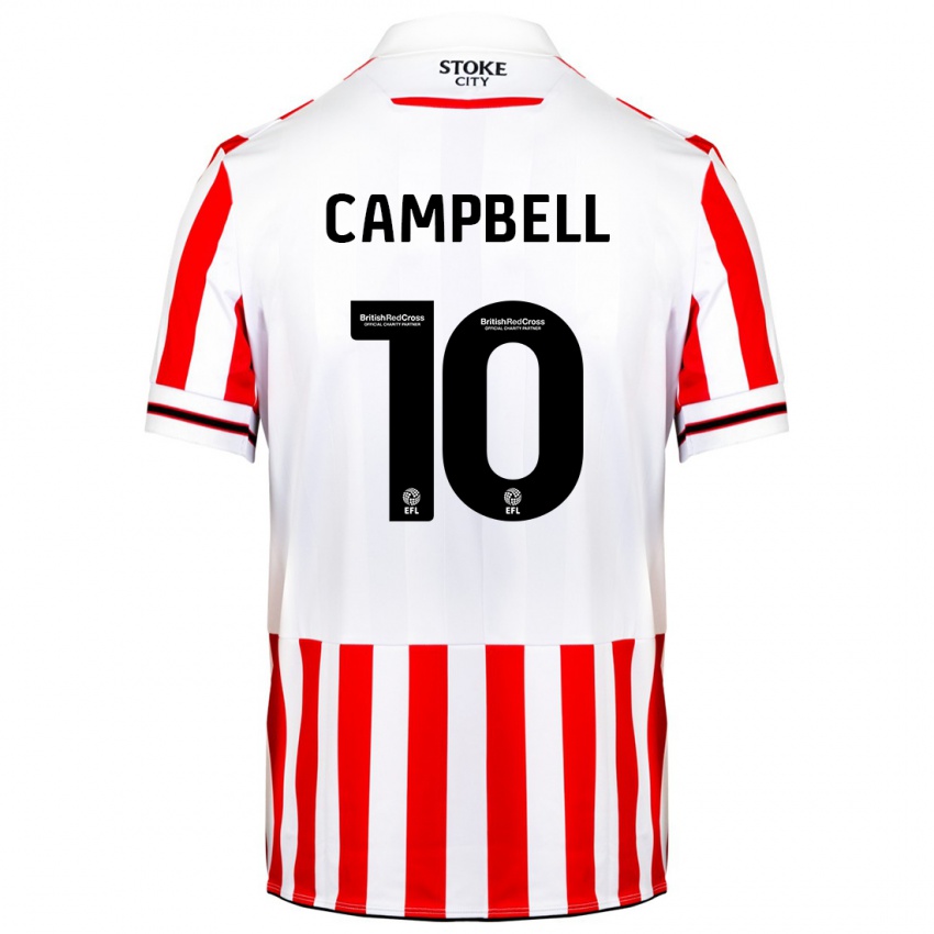 Niño Camiseta Tyrese Campbell #10 Rojo Blanco 1ª Equipación 2023/24 La Camisa Perú