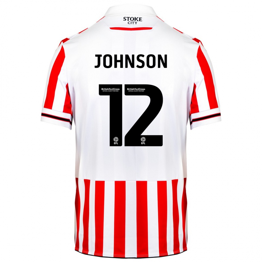 Niño Camiseta Daniel Johnson #12 Rojo Blanco 1ª Equipación 2023/24 La Camisa Perú