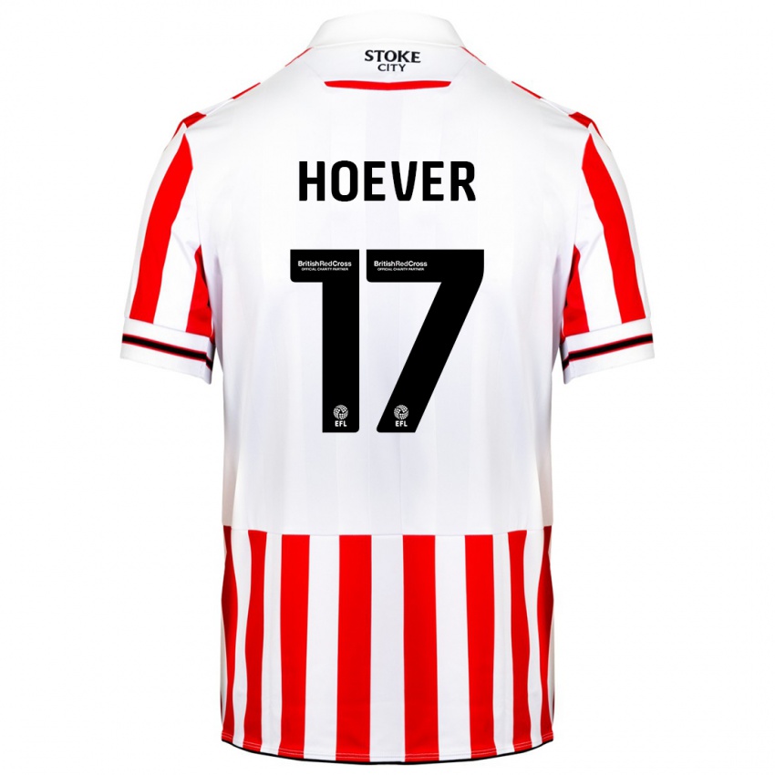 Niño Camiseta Ki-Jana Hoever #17 Rojo Blanco 1ª Equipación 2023/24 La Camisa Perú