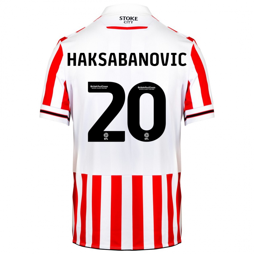 Niño Camiseta Sead Hakšabanović #20 Rojo Blanco 1ª Equipación 2023/24 La Camisa Perú