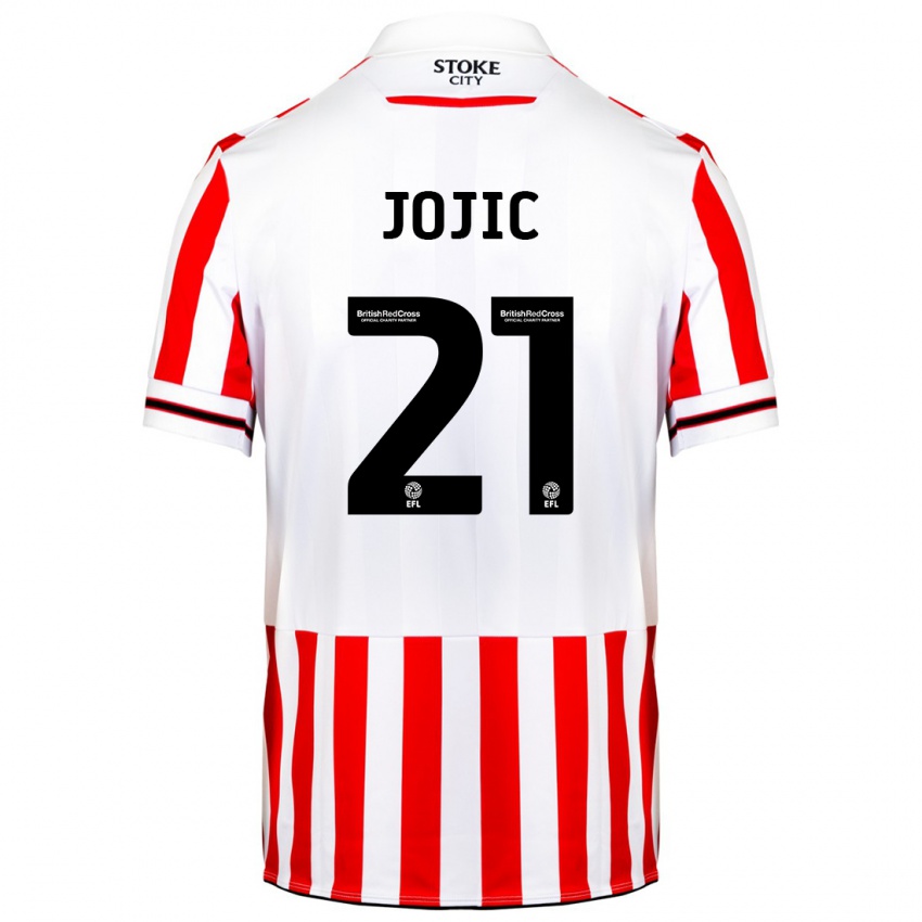 Niño Camiseta Nikola Jojic #21 Rojo Blanco 1ª Equipación 2023/24 La Camisa Perú