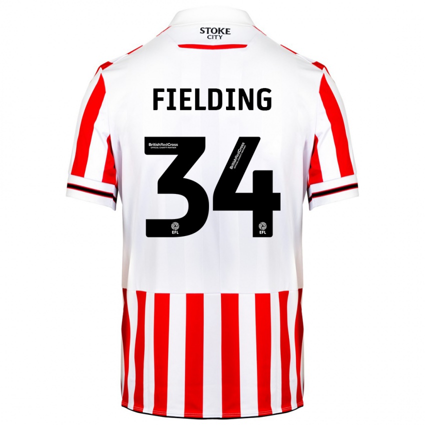 Niño Camiseta Frank Fielding #34 Rojo Blanco 1ª Equipación 2023/24 La Camisa Perú