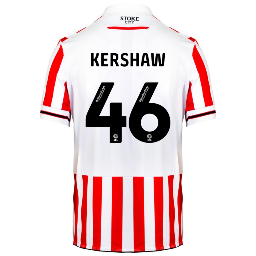 Niño Camiseta Ben Kershaw #46 Rojo Blanco 1ª Equipación 2023/24 La Camisa Perú