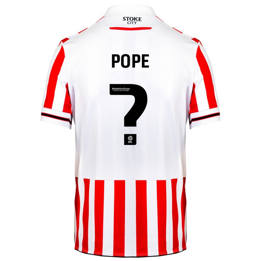 Niño Camiseta Ollie Pope #0 Rojo Blanco 1ª Equipación 2023/24 La Camisa Perú