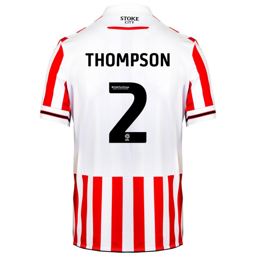 Niño Camiseta Sophie Thompson #2 Rojo Blanco 1ª Equipación 2023/24 La Camisa Perú