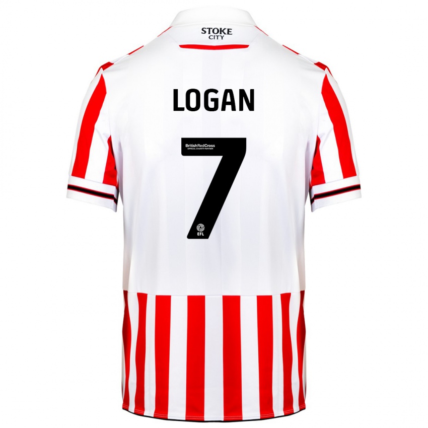 Niño Camiseta Heidi Logan #7 Rojo Blanco 1ª Equipación 2023/24 La Camisa Perú