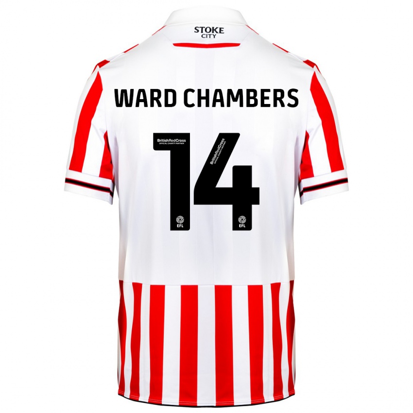 Niño Camiseta Courtnay Ward-Chambers #14 Rojo Blanco 1ª Equipación 2023/24 La Camisa Perú