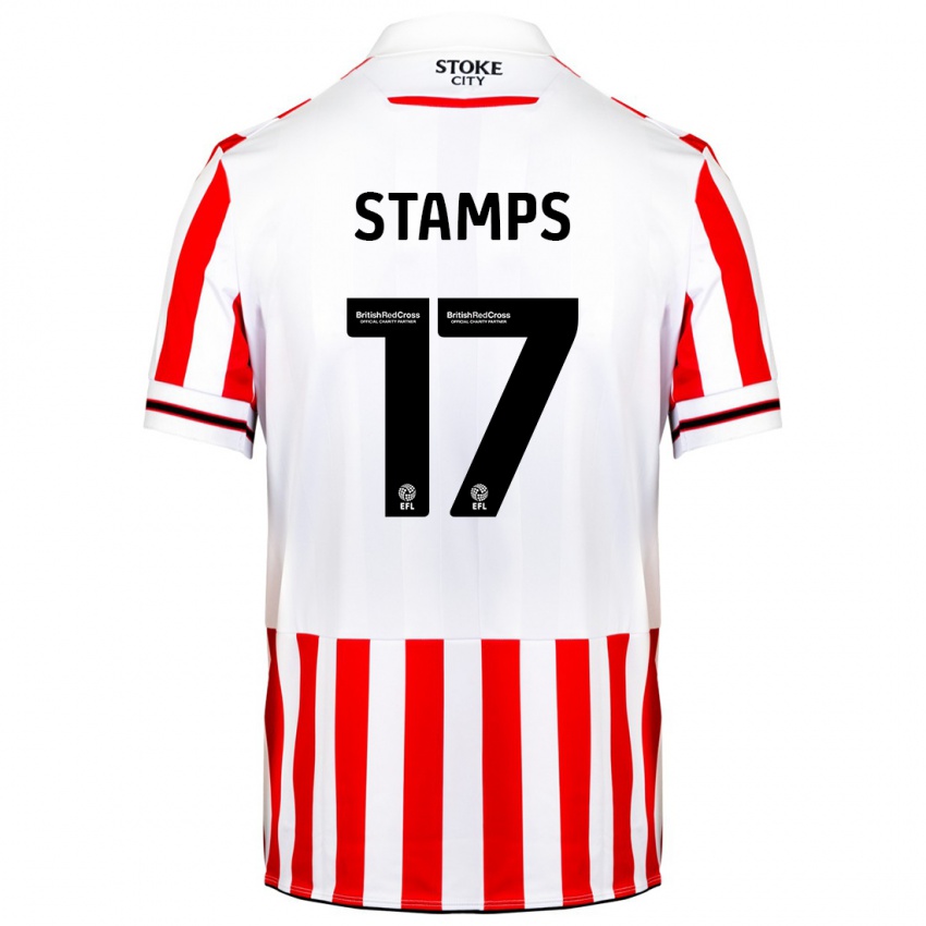 Niño Camiseta Shannon Stamps #17 Rojo Blanco 1ª Equipación 2023/24 La Camisa Perú