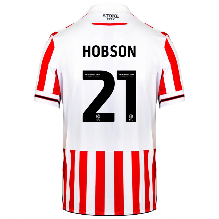 Niño Camiseta Elizabeth Hobson #21 Rojo Blanco 1ª Equipación 2023/24 La Camisa Perú