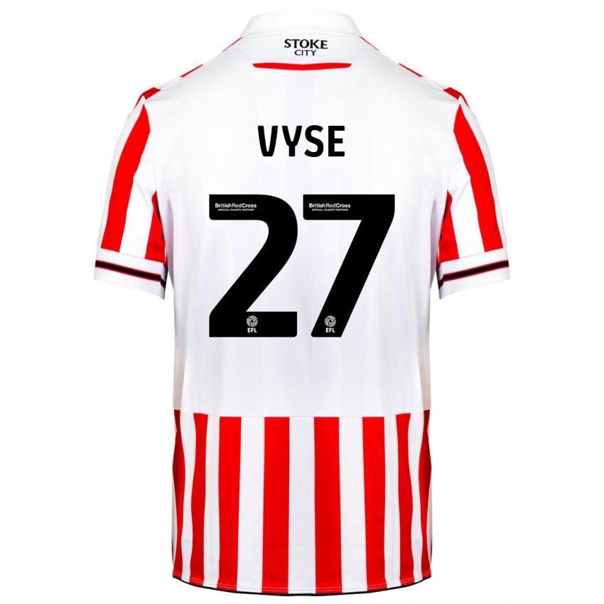 Niño Camiseta Ryah Vyse #27 Rojo Blanco 1ª Equipación 2023/24 La Camisa Perú