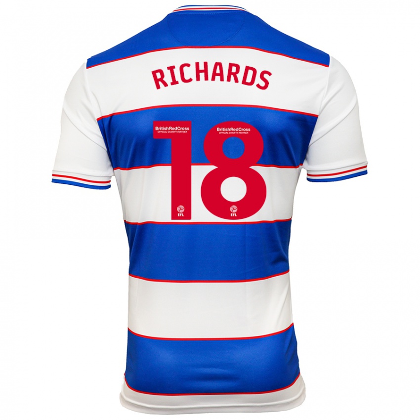 Niño Camiseta Taylor Richards #18 Blanco Azul 1ª Equipación 2023/24 La Camisa Perú