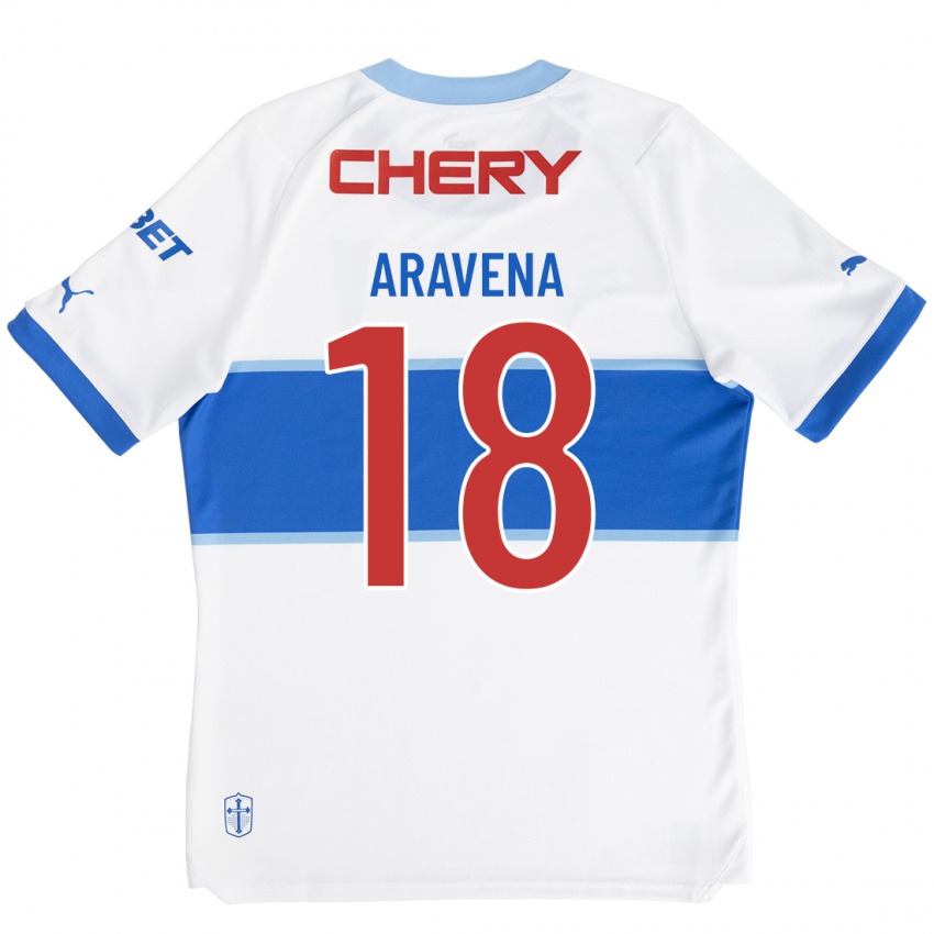 Niño Camiseta Alexander Aravena #18 Blanco 1ª Equipación 2023/24 La Camisa Perú