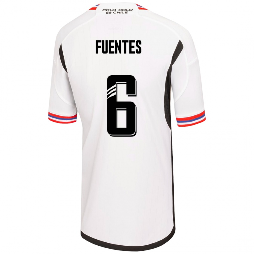 Niño Camiseta César Fuentes #6 Blanco 1ª Equipación 2023/24 La Camisa Perú