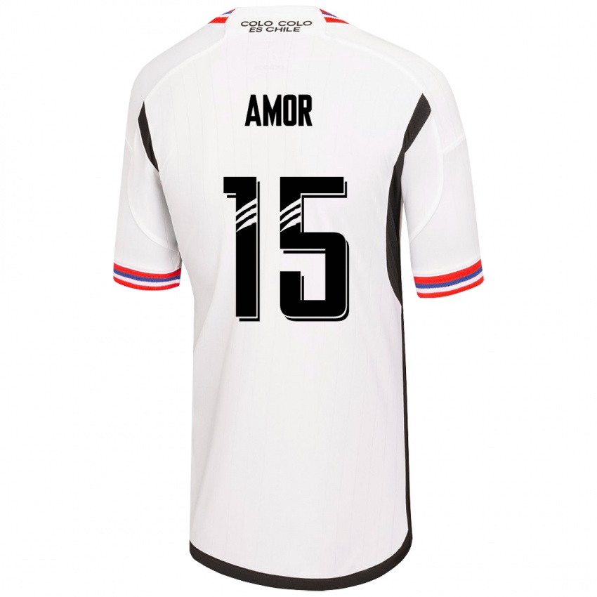 Niño Camiseta Emiliano Amor #15 Blanco 1ª Equipación 2023/24 La Camisa Perú