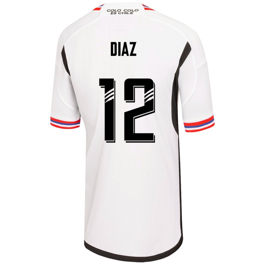 Niño Camiseta Javiera Díaz #12 Blanco 1ª Equipación 2023/24 La Camisa Perú