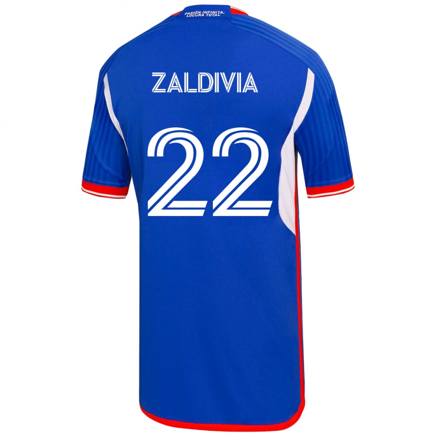 Niño Camiseta Matías Zaldivia #22 Azul 1ª Equipación 2023/24 La Camisa Perú