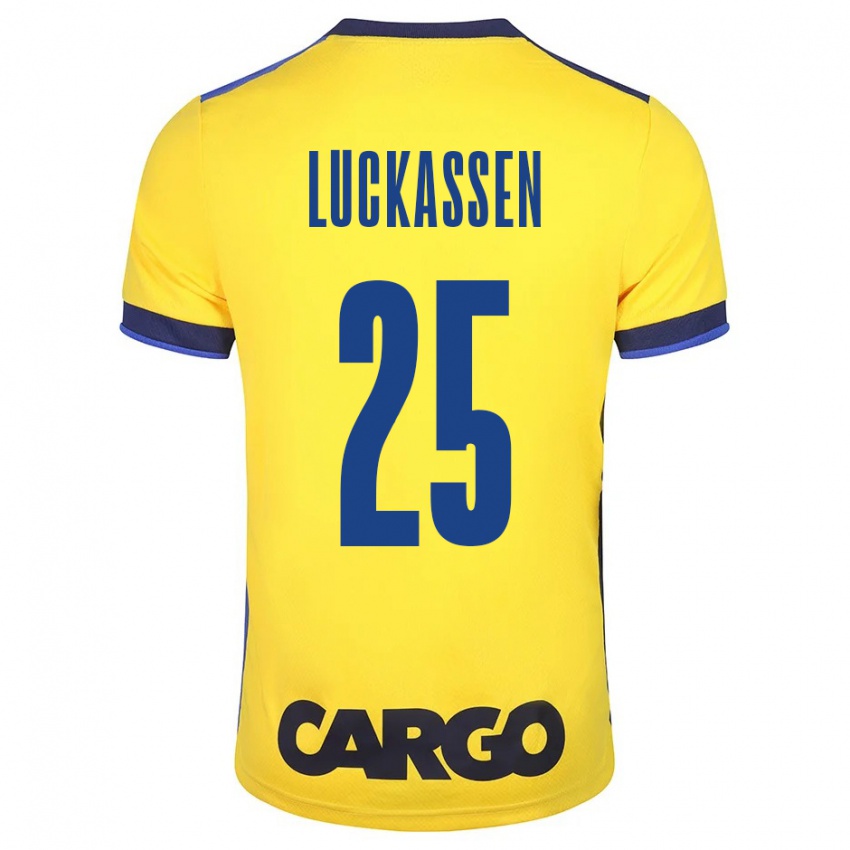 Niño Camiseta Derrick Luckassen #25 Amarillo 1ª Equipación 2023/24 La Camisa Perú