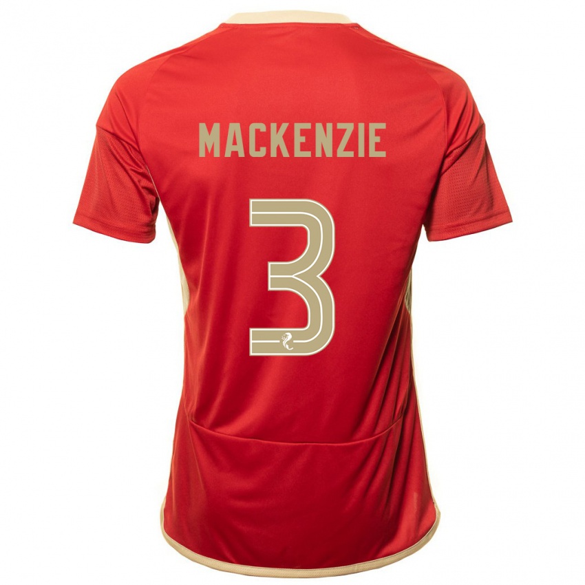 Niño Camiseta Jack Mackenzie #3 Rojo 1ª Equipación 2023/24 La Camisa Perú