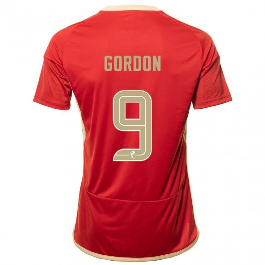 Niño Camiseta Lauren Gordon #9 Rojo 1ª Equipación 2023/24 La Camisa Perú