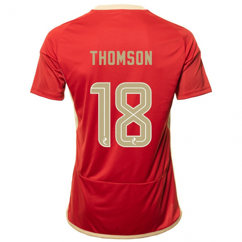 Niño Camiseta Eva Thomson #18 Rojo 1ª Equipación 2023/24 La Camisa Perú