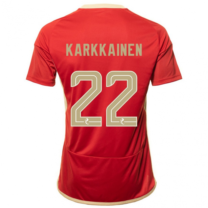 Niño Camiseta Elena Kärkkäinen #22 Rojo 1ª Equipación 2023/24 La Camisa Perú