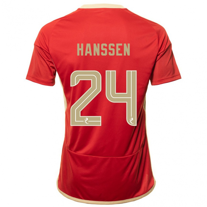 Niño Camiseta Nadine Hanssen #24 Rojo 1ª Equipación 2023/24 La Camisa Perú