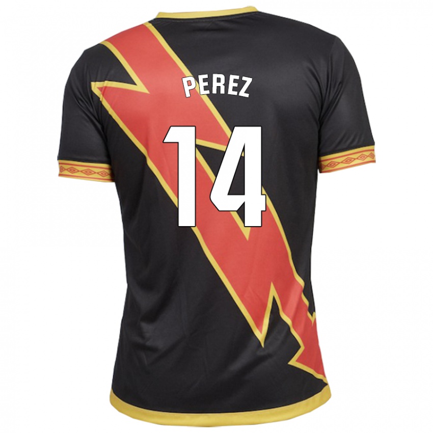 Niño Camiseta Kike Pérez #14 Negro 2ª Equipación 2023/24 La Camisa Perú