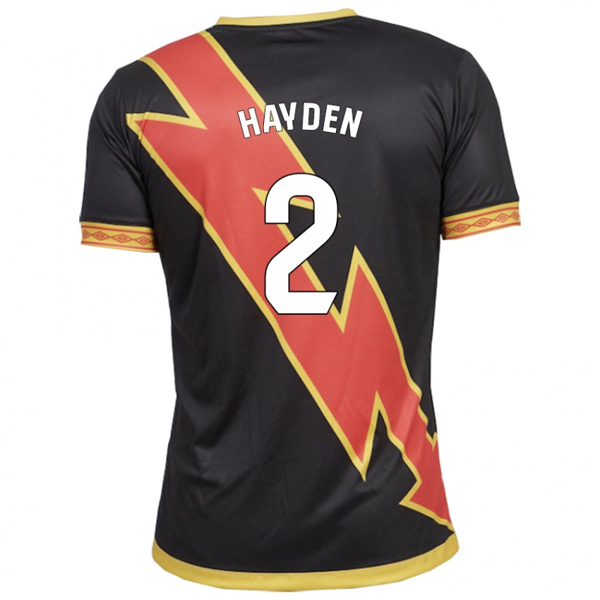 Niño Camiseta Danielle Hayden #2 Negro 2ª Equipación 2023/24 La Camisa Perú