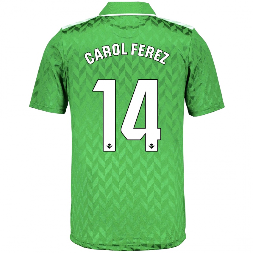 Niño Camiseta Carolina Férez Méndez #14 Verde 2ª Equipación 2023/24 La Camisa Perú