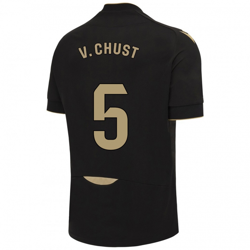 Niño Camiseta Victor Chust #5 Negro 2ª Equipación 2023/24 La Camisa Perú