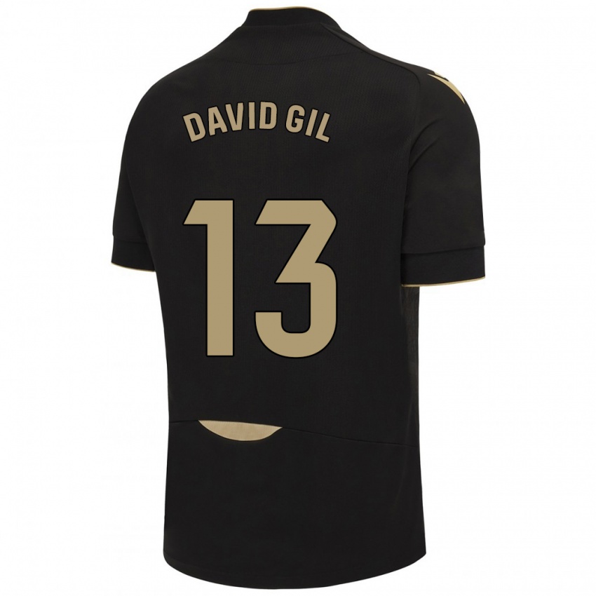 Niño Camiseta David Gil #13 Negro 2ª Equipación 2023/24 La Camisa Perú