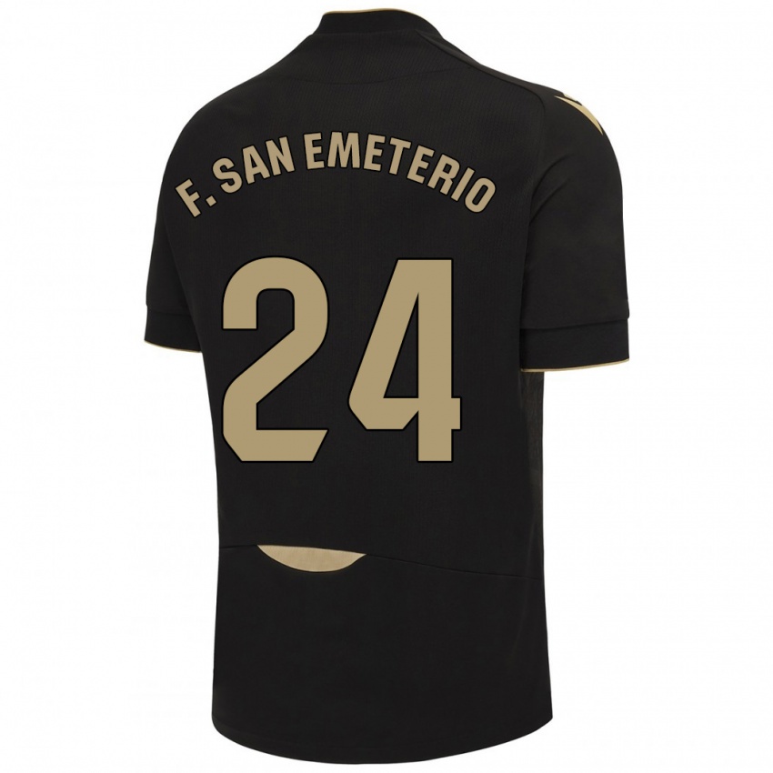 Niño Camiseta Fede San Emeterio #24 Negro 2ª Equipación 2023/24 La Camisa Perú