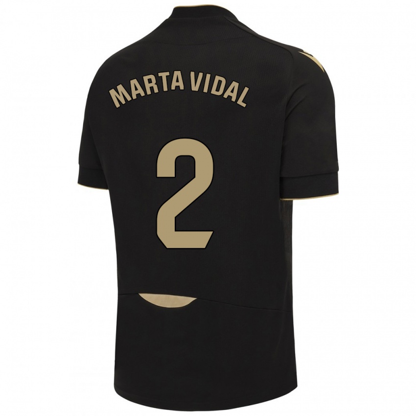 Niño Camiseta Marta Vidal Vela #2 Negro 2ª Equipación 2023/24 La Camisa Perú