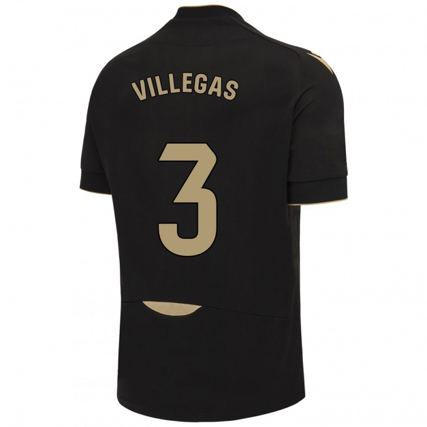 Niño Camiseta Virginia Villegas Rico #3 Negro 2ª Equipación 2023/24 La Camisa Perú