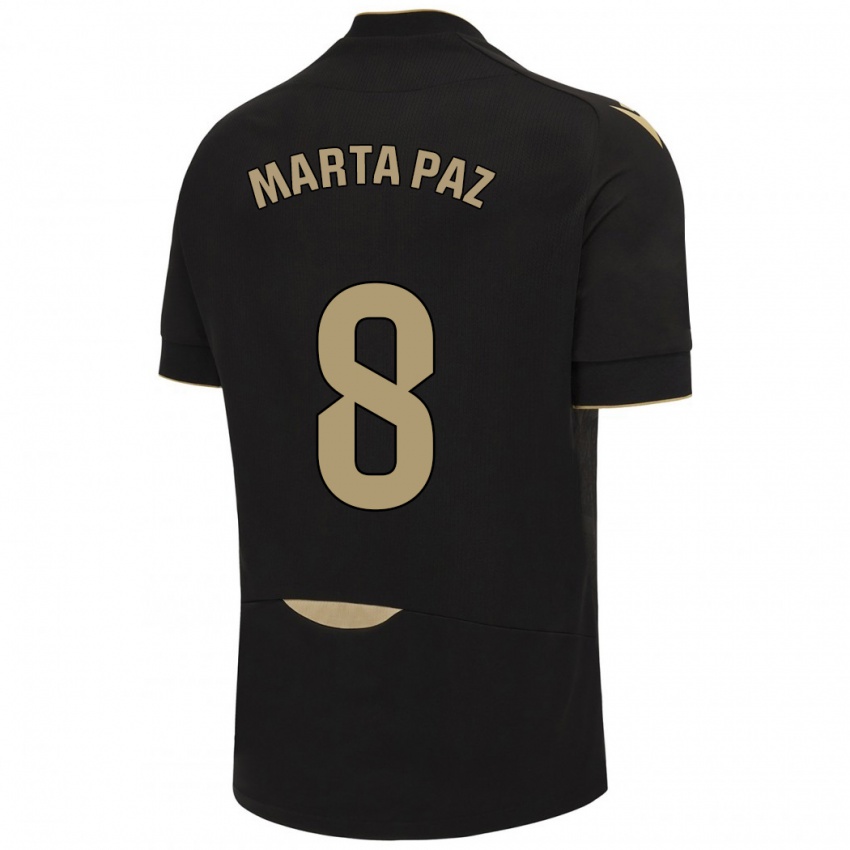 Niño Camiseta Marta Milagros Paz Cruz #8 Negro 2ª Equipación 2023/24 La Camisa Perú