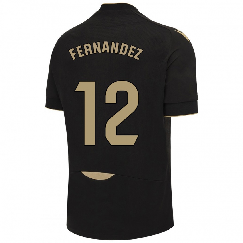 Niño Camiseta Sandra Fernández León #12 Negro 2ª Equipación 2023/24 La Camisa Perú