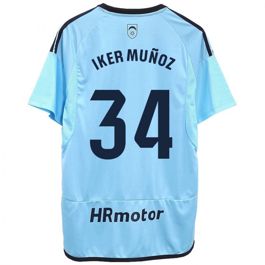 Niño Camiseta Iker Muñoz #34 Azul 2ª Equipación 2023/24 La Camisa Perú