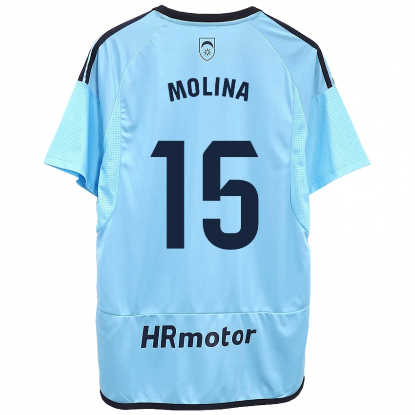 Niño Camiseta Guillem Molina #15 Azul 2ª Equipación 2023/24 La Camisa Perú