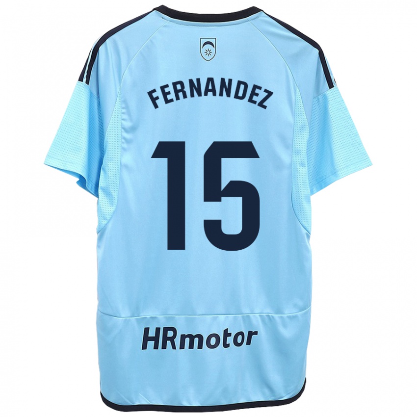 Niño Camiseta Leyre Fernández Sánchez #15 Azul 2ª Equipación 2023/24 La Camisa Perú