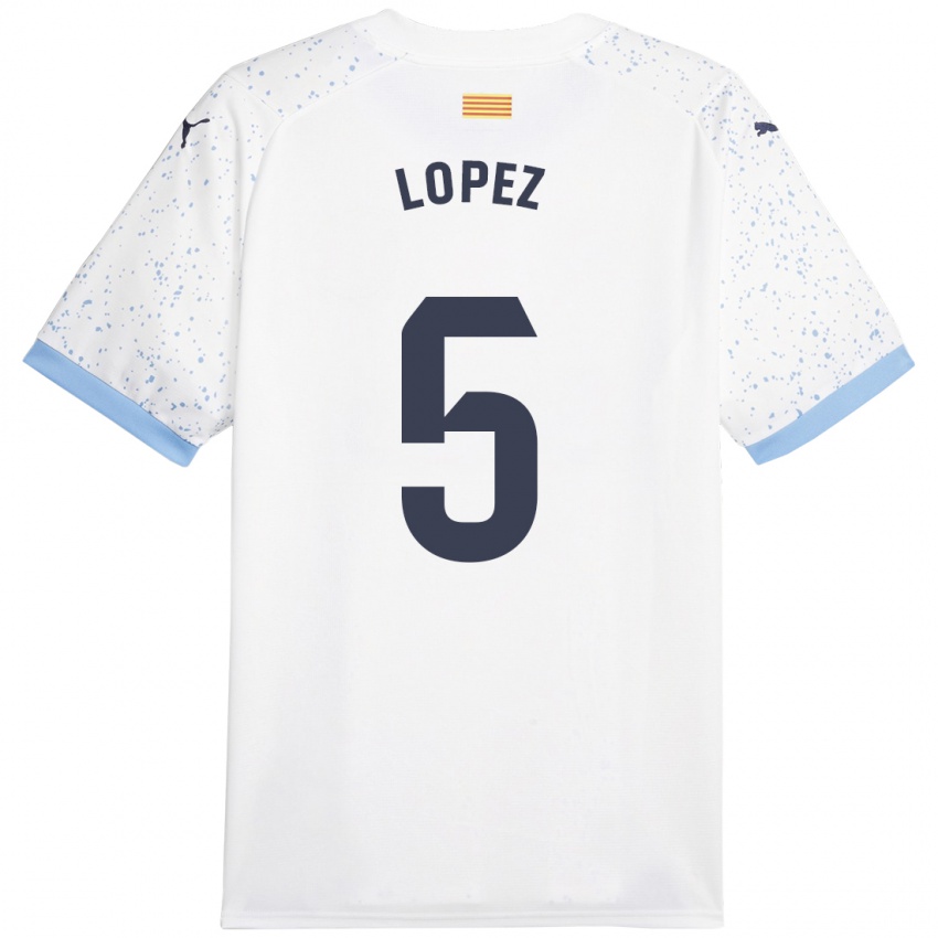 Niño Camiseta David López #5 Blanco 2ª Equipación 2023/24 La Camisa Perú