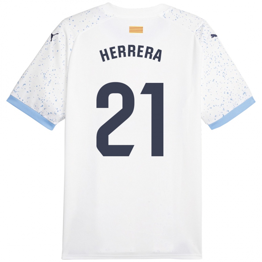 Niño Camiseta Yangel Herrera #21 Blanco 2ª Equipación 2023/24 La Camisa Perú