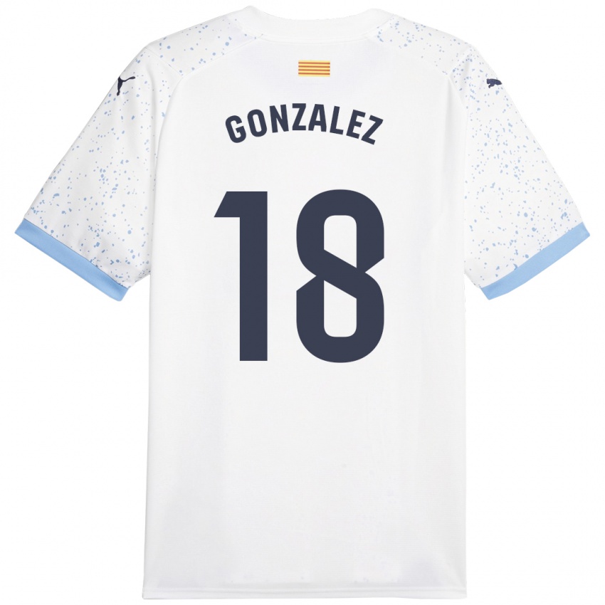 Niño Camiseta Gerard Gonzalez #18 Blanco 2ª Equipación 2023/24 La Camisa Perú