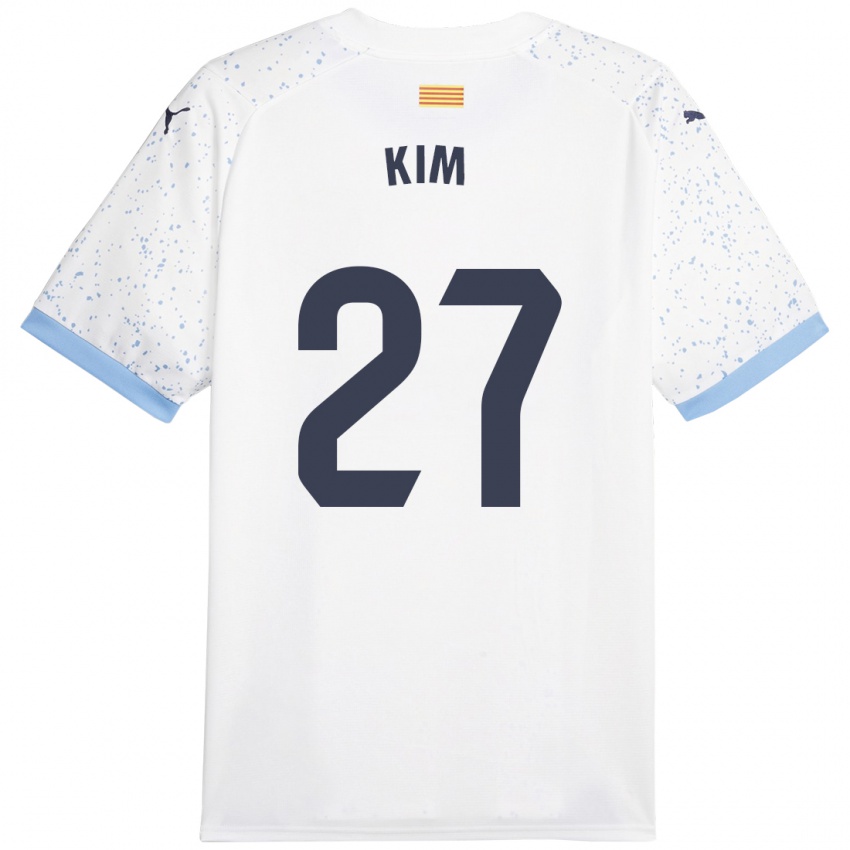 Niño Camiseta Min-Su Kim #27 Blanco 2ª Equipación 2023/24 La Camisa Perú