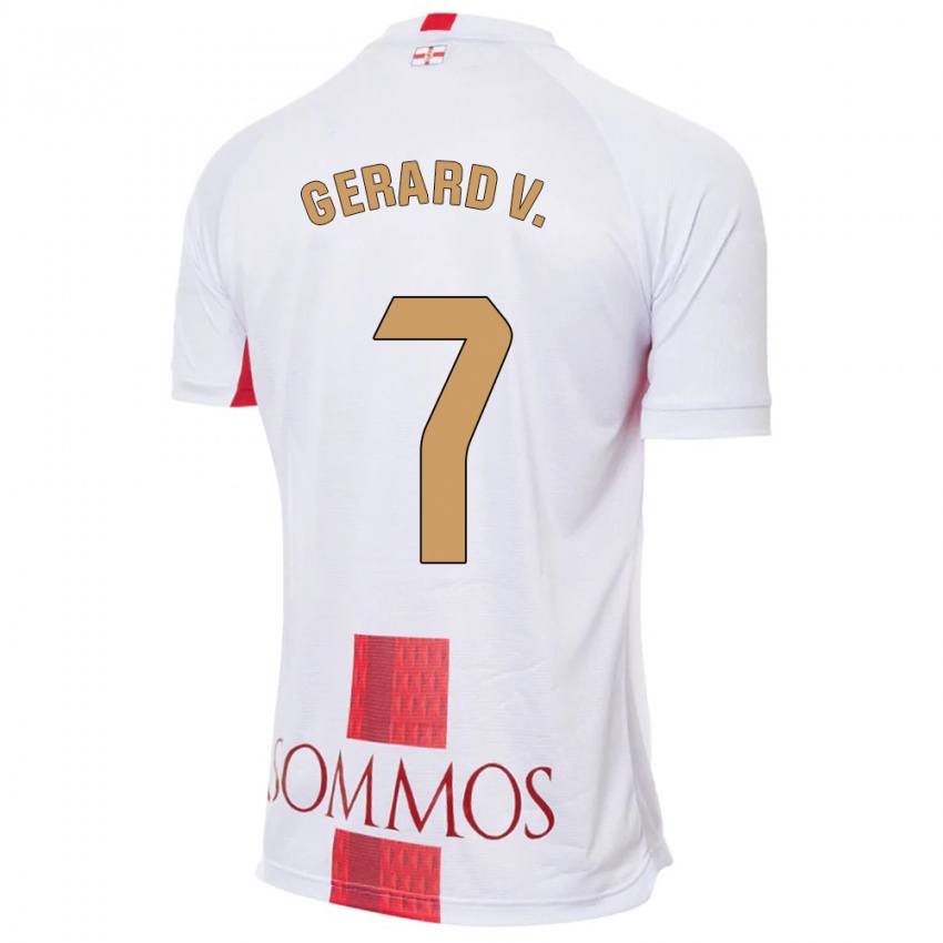 Niño Camiseta Gerard Valentín #7 Blanco 2ª Equipación 2023/24 La Camisa Perú