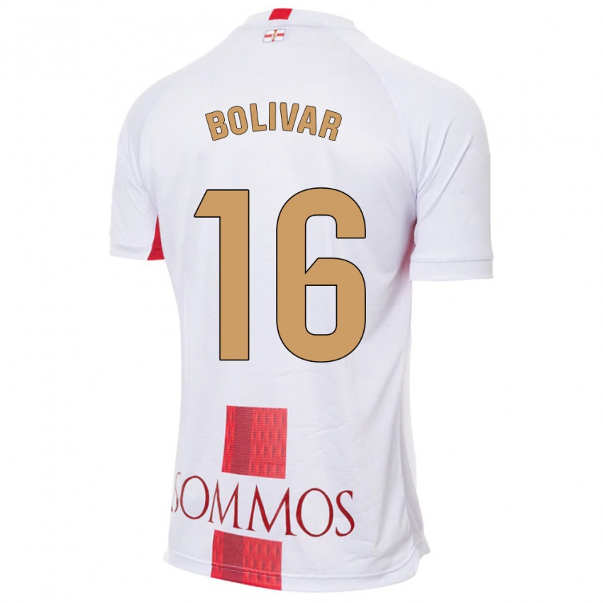 Niño Camiseta Jovanny Bolívar #16 Blanco 2ª Equipación 2023/24 La Camisa Perú