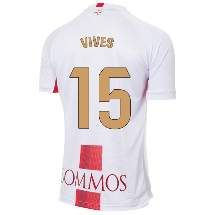 Niño Camiseta Helena Vives #15 Blanco 2ª Equipación 2023/24 La Camisa Perú