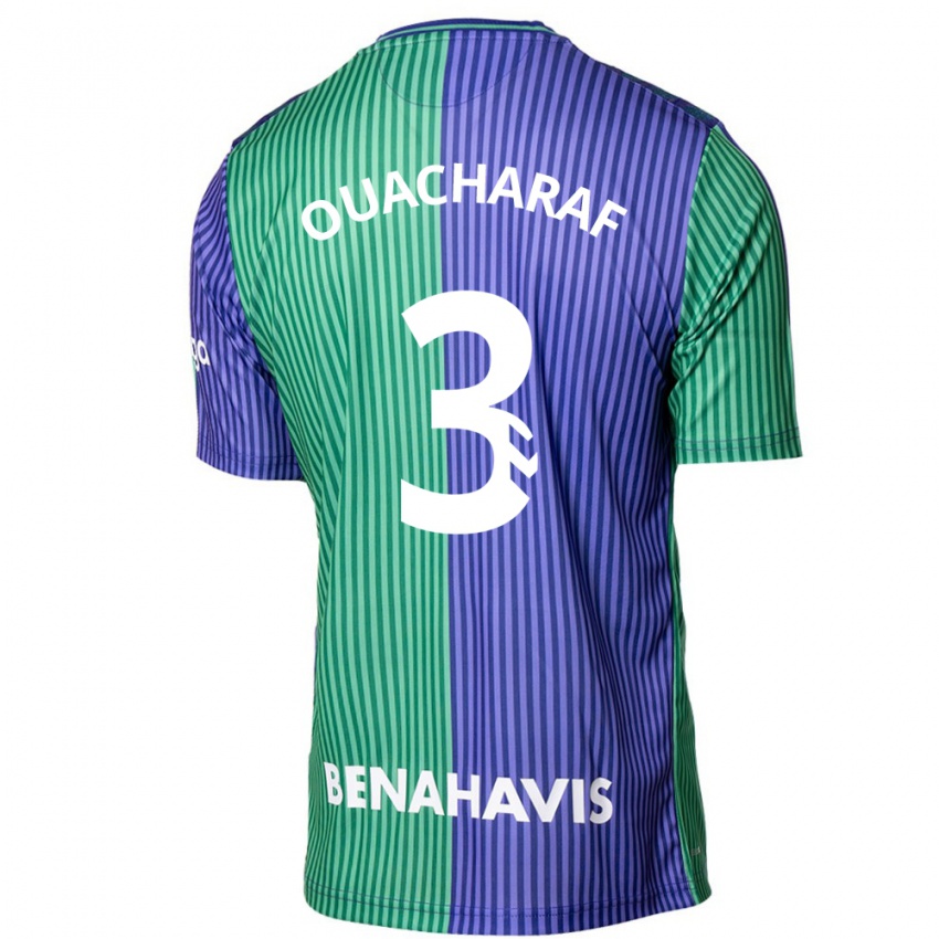 Niño Camiseta Bilal Ouacharaf #3 Verde Azul 2ª Equipación 2023/24 La Camisa Perú