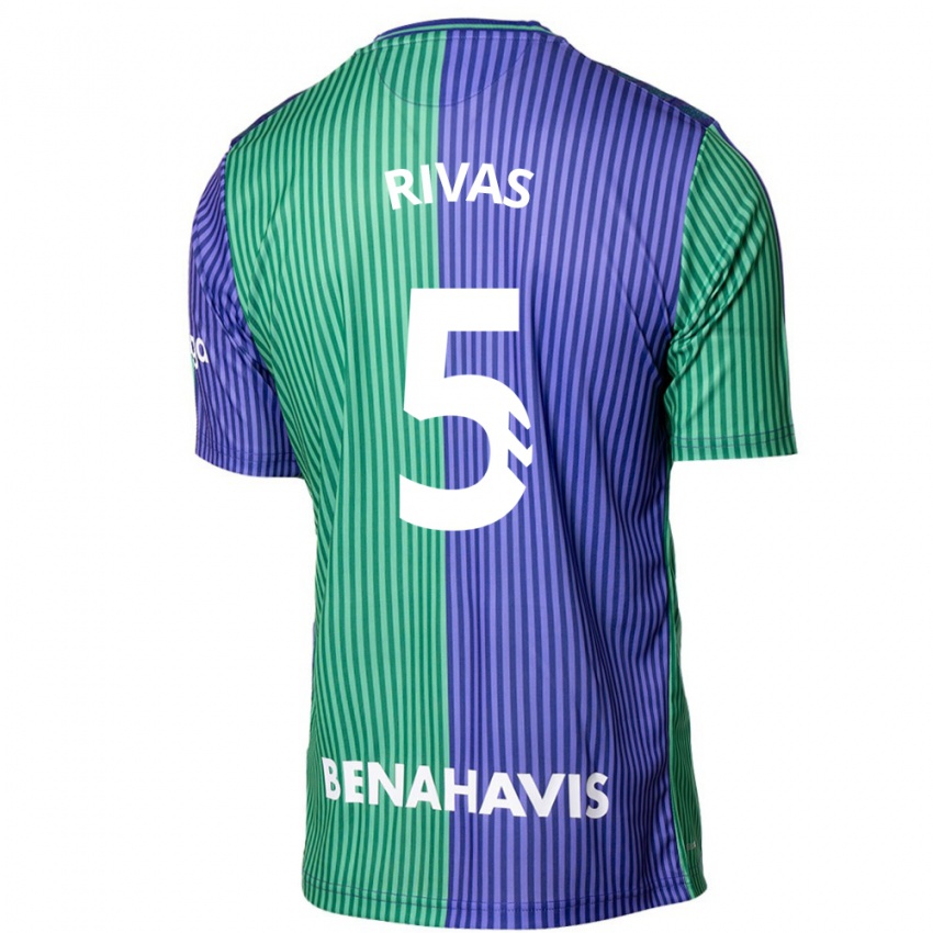 Niño Camiseta Juande Rivas #5 Verde Azul 2ª Equipación 2023/24 La Camisa Perú